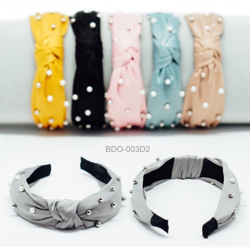 Bando | Bandana Silang Mutiara Gaya Korea/Bando Mutiara Import