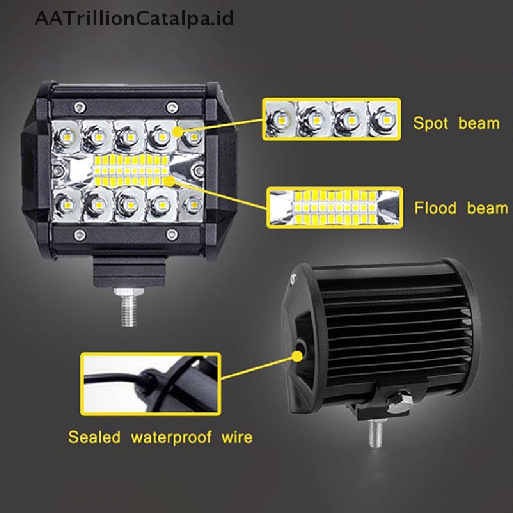 Aatrillioncatalpa Lampu Sorot 20LED 60W 4 Anti Air Untuk Mobil Offroad Perahu