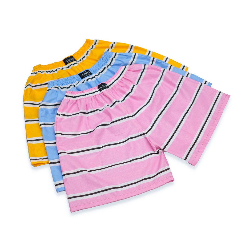 Celana Boxer Pria Wanita Unisex Motif Garis-Garis BO-32