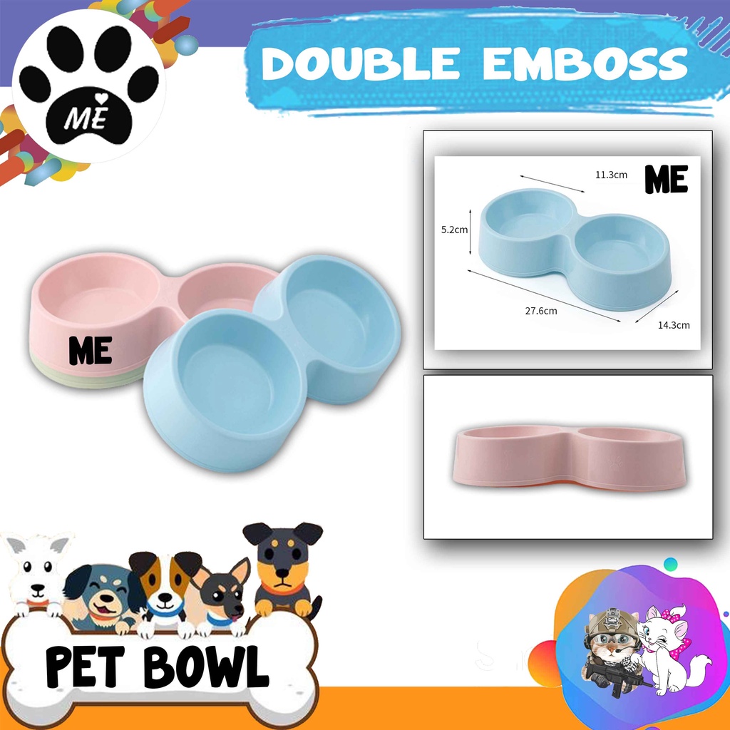 Pet Bowl &quot;DOUBLE EMBOSS&quot; Tempat Makan Minum Hewan