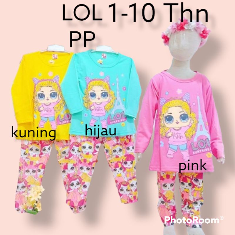BAJU ANAK PEREMPUAN SETELAN LOL/SETELAN BAJU ANAK PEREMPUAN LOL/PIYAMA ANAK PEREMPUAN LOL PANJANG