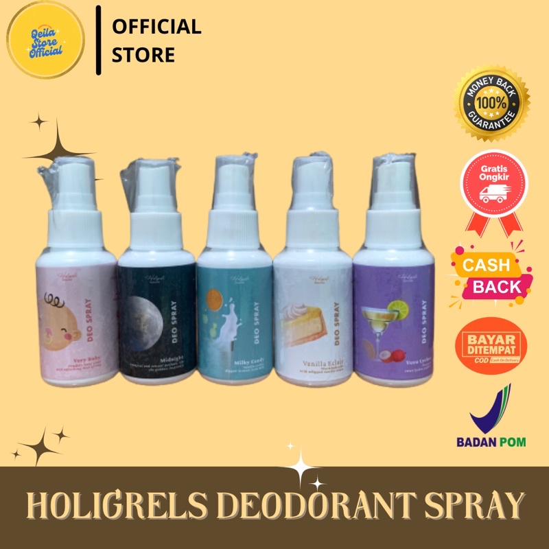 HOLIGRELS DEODORANT SPRAY DEO SPRAY HOLIGRELS BPOM