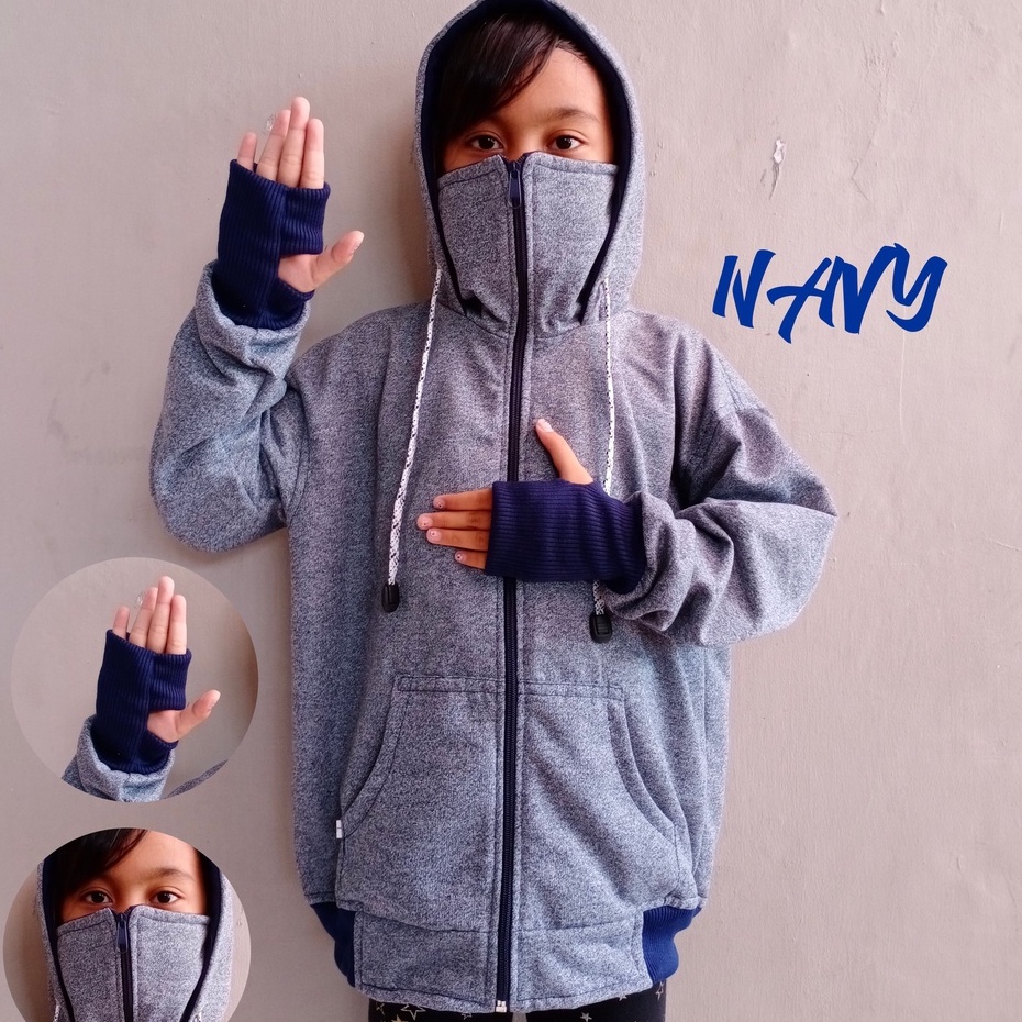 PROMO JAKET ANAK 2-12TAHUN LAKILAKI PEREMPUAN NINJA ROUNDHAND TUTON FLEECE MURAH