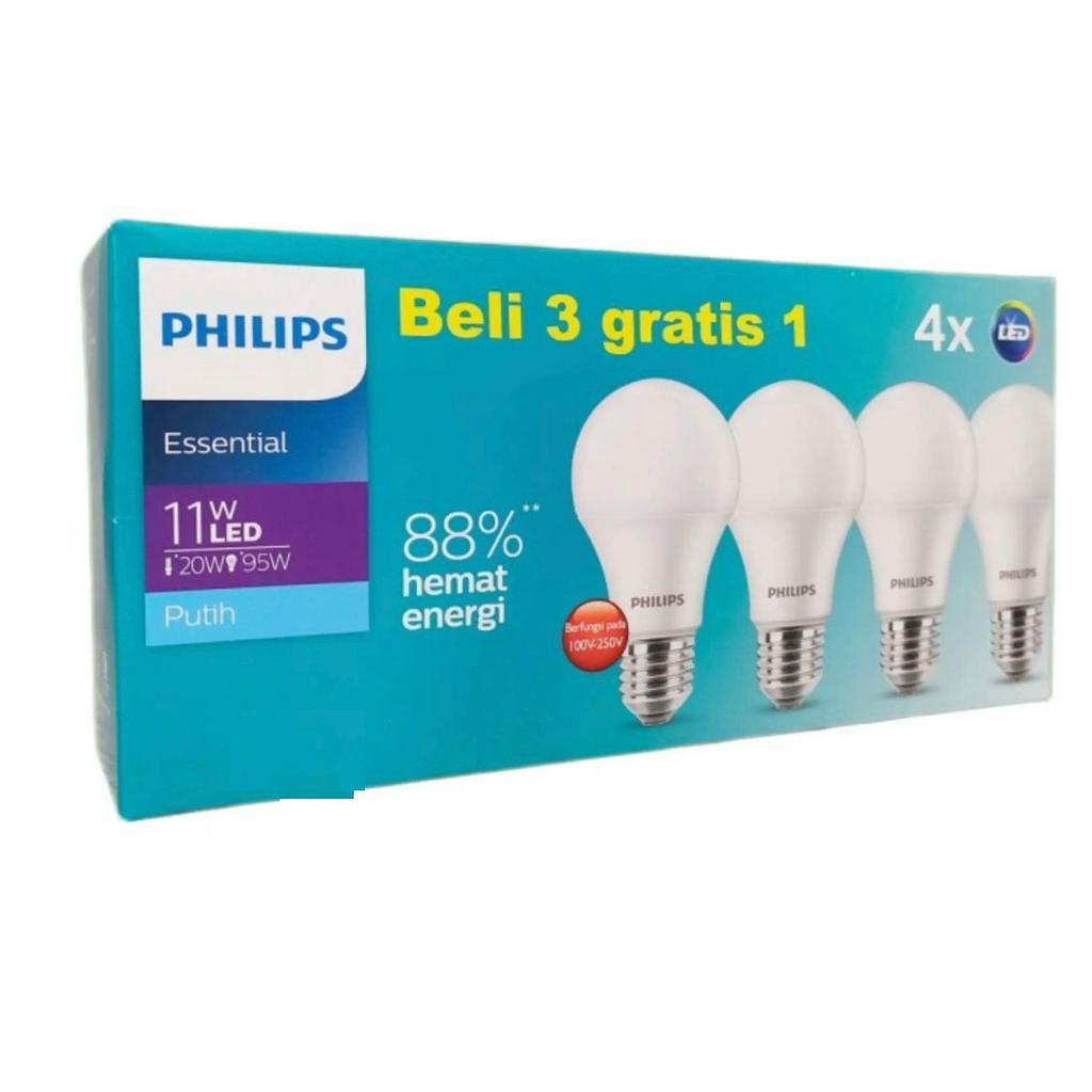 Philips Paket Lampu LED Essential 5W 7W 9W 11W Putih Multipack