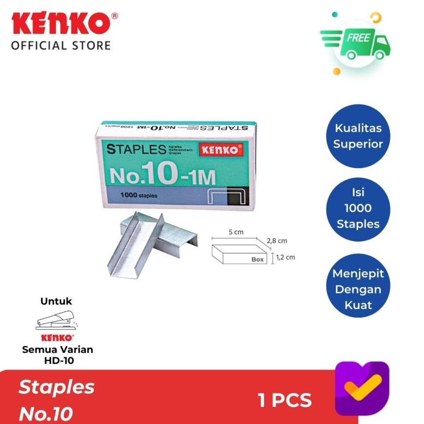 

((BISA COD)) KENKO No.10-1M ISI STAPLES NO 10-1M 1000 STAPLES 1BOX / 20Pcs