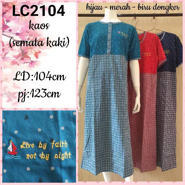 Daster panjang baju tidur busui menyusui muslim kaos LC2104