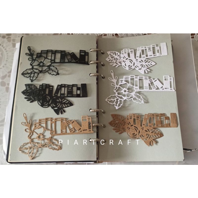 

Book and Flower Frame (isi 6 pcs,) - Dies cut / cut dies DIY scrapbook / journal vintage / diary / bujo