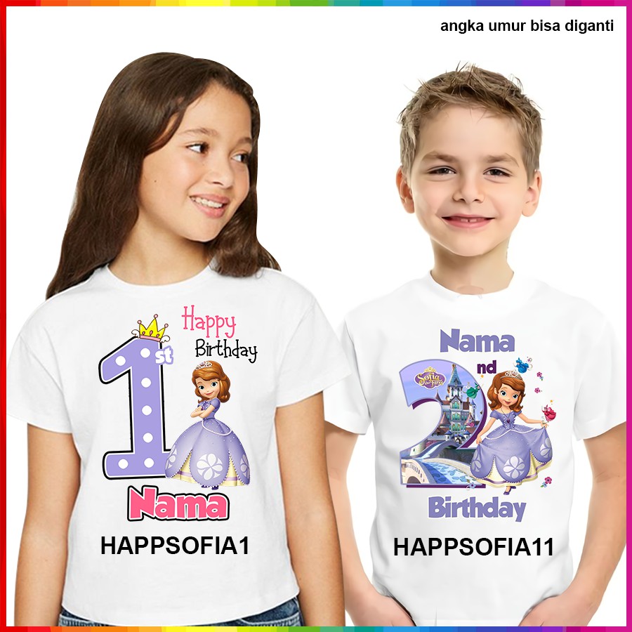 [FREE NAMA!!] Baju Kaos COUPLE  ANAK DAN DEWASA SOFIA BANYAK MOTIF