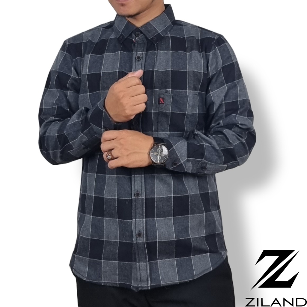 Kemeja Flanel Pria Lengan Panjang Bahan High Quality 001