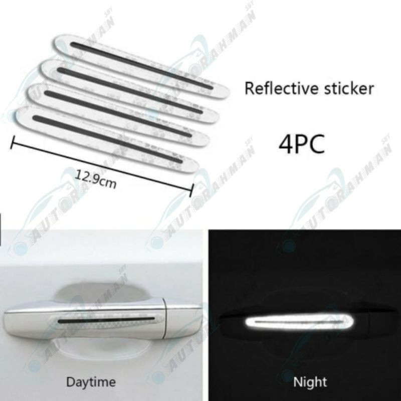 Sticker Reflector Handle Gagang Pintu Set 4pc