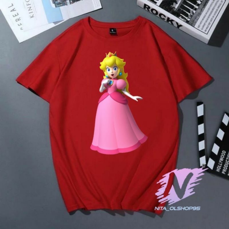 kaos anak putri super mario