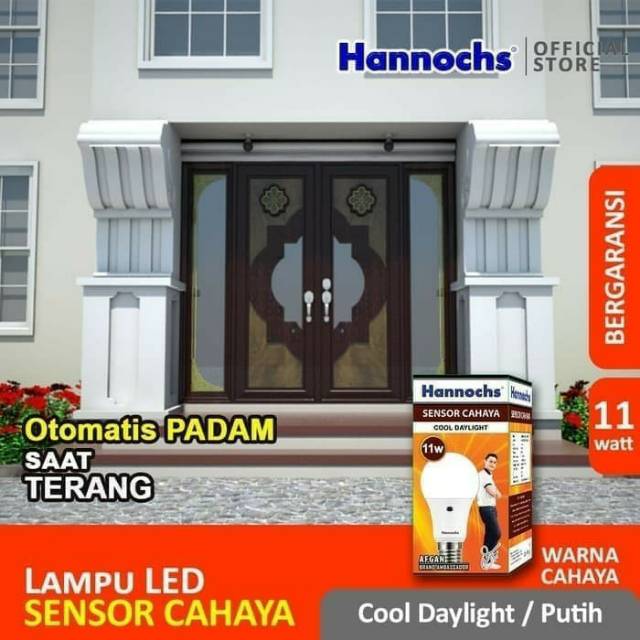 Lampu LED Sensor Cahaya Hannochs 6w 9w 11w / Watt ORIGINAL