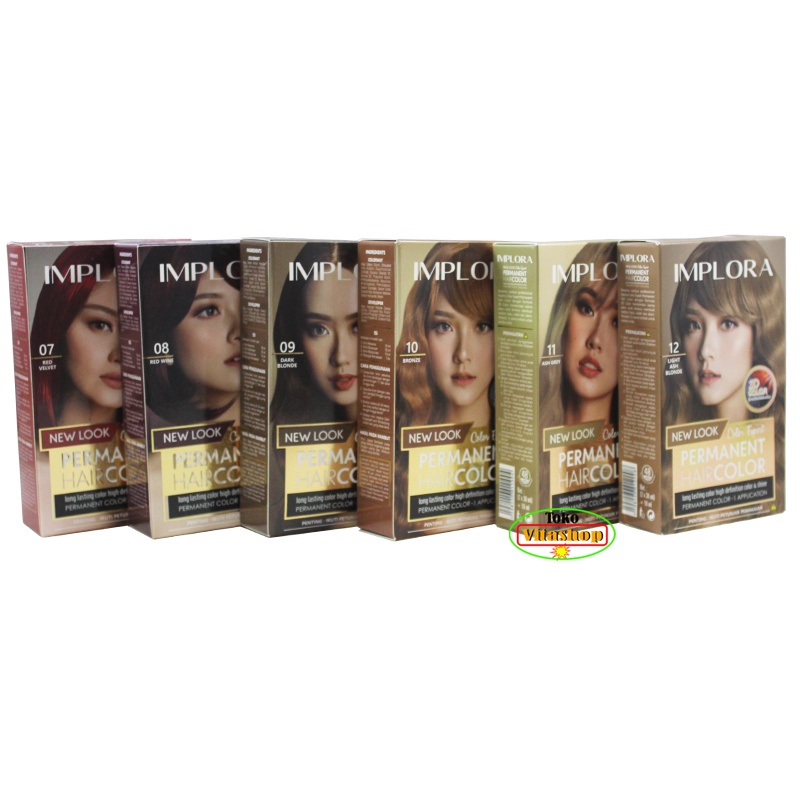 Pewarna Rambut Implora Cat Semir Rambut Permanent Hair Color Bleaching