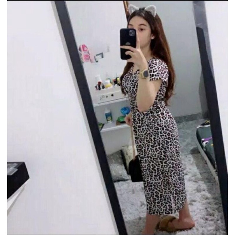 DLPNSTORE_99 - Dress Manohara Macan / Dress Motif Macan Tutul / Dress Kekinian / Dress Leopard / Dre