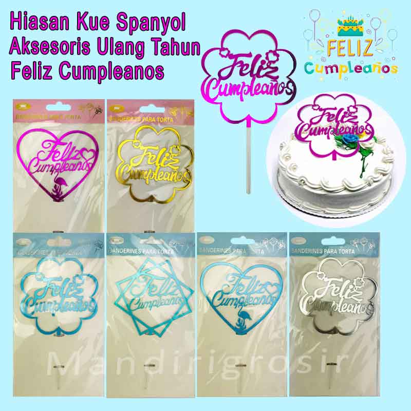 Hiasan Kue *Cake Topper Acrylic Kecil * Aksesoris Ulangtahun *Happy Birthday