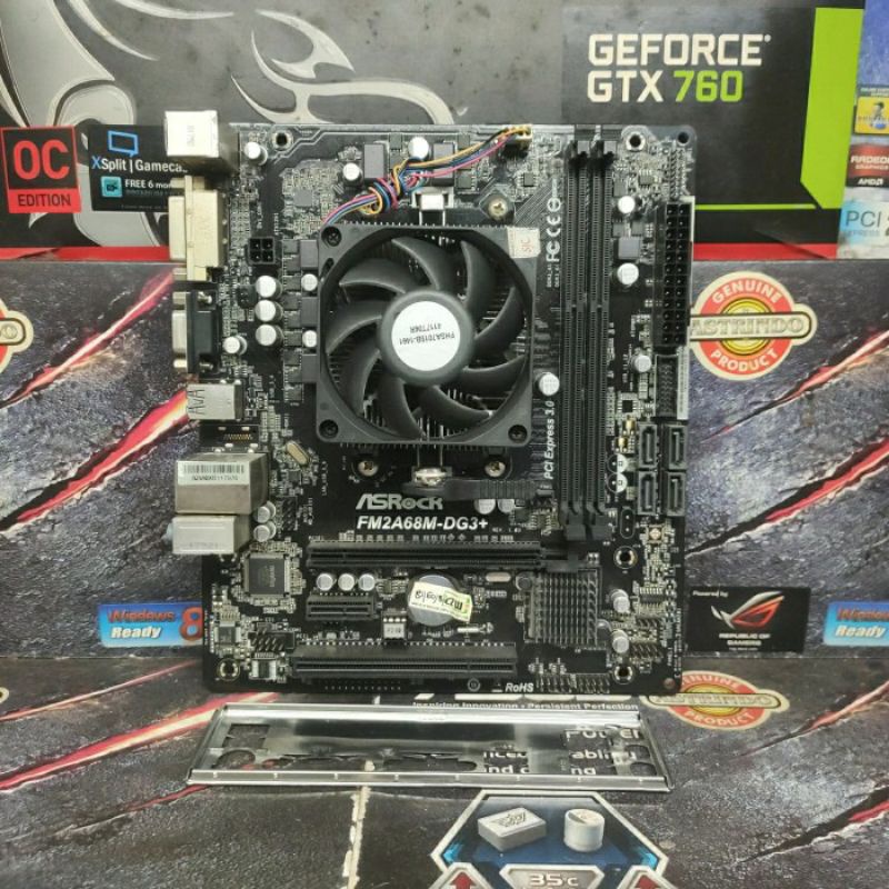 PAKET Motherboard FM2+ ASRock Processor AMD APU A6-7400k DDr3