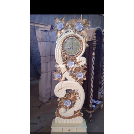 jam hias berdiri sakura jati tua