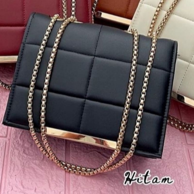 TAS SELEMPANG PREMIUM LUCIRA BAREL HITAM [SIAP KIRIM]