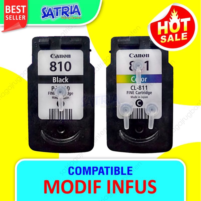 Jual Catridge Cartridge Tinta Canon PG 810 CL 811 siap pakai mode modif