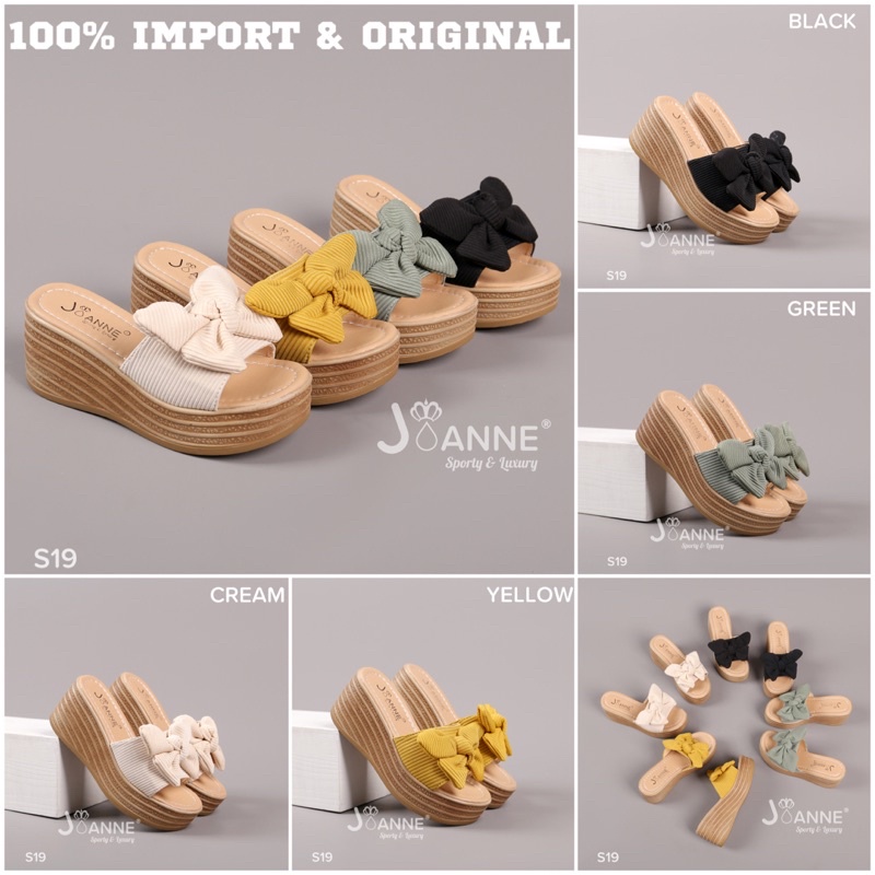 RESTOCK!! [ORIGINAL] JOANNE Wedges Sandal Shoes Sepatu Wanita #S19 / S89