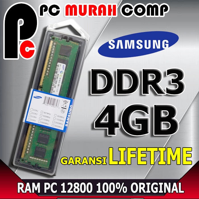 MEMORY RAM Pc 4GB DDR3 PC 12800 1600MHZ