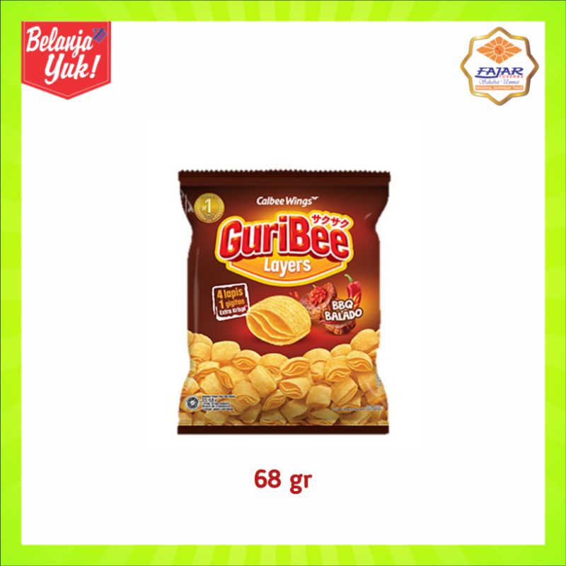 

Guribee BBQ Balado 68 gr - Snack Cemilan Keripik Kentang