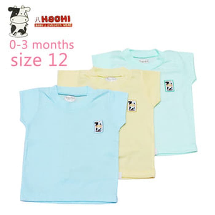 Hachi Kaos Oblong Ukuran 26 Tangan Pendek Bayi dan Anak Warna Polos