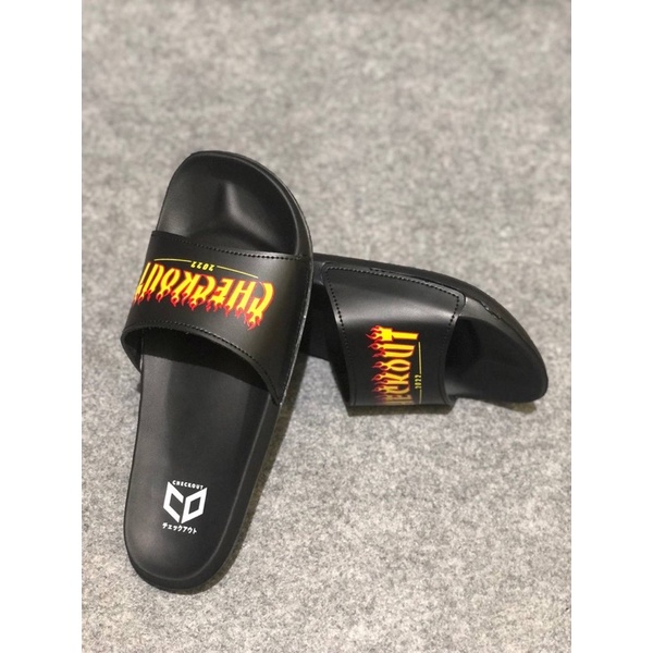 SANDAL SLIDE CHECKOUT WAVE PRIA WANITA