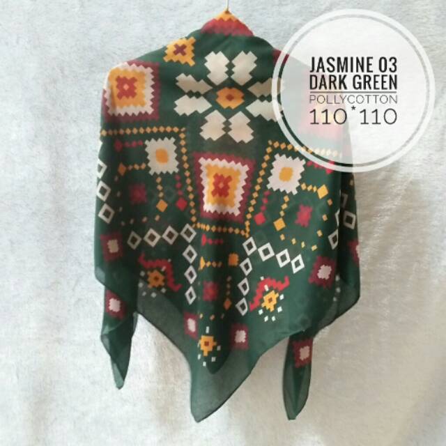Hijab segi empat motif - jilbab segi empat motif- JASMINE 03 (zaena_hijab)