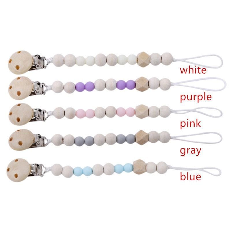 Tali Gantungan Dot Bayi Anak Kayu /Pacifier Holder Chain /Rantai Gigi PREMIUM WOODEN PACIFIER CLIP (TALI EMPENG/DOT/TEETHER/GIGITAN BAYI BAHAN KAYU)