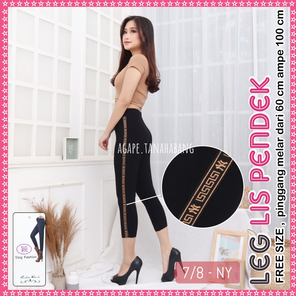 Legging Lis Pendek Wanita / Legging List Pendek import wanita / legging fashion wanita-7