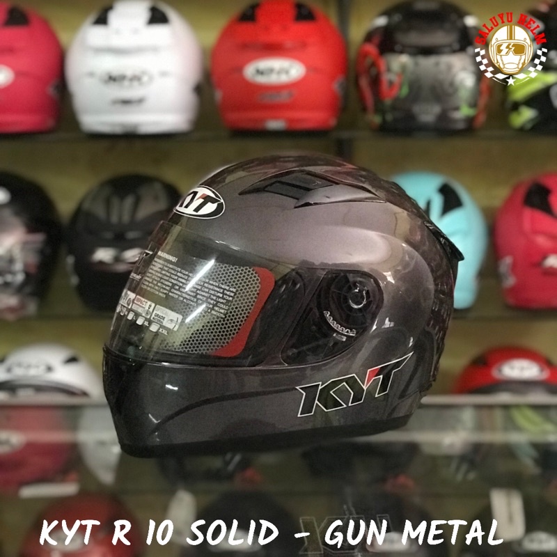 HELM KYT FULL FACE R10 GUNMET - HELM KYT FULL FACE ORIGINAL