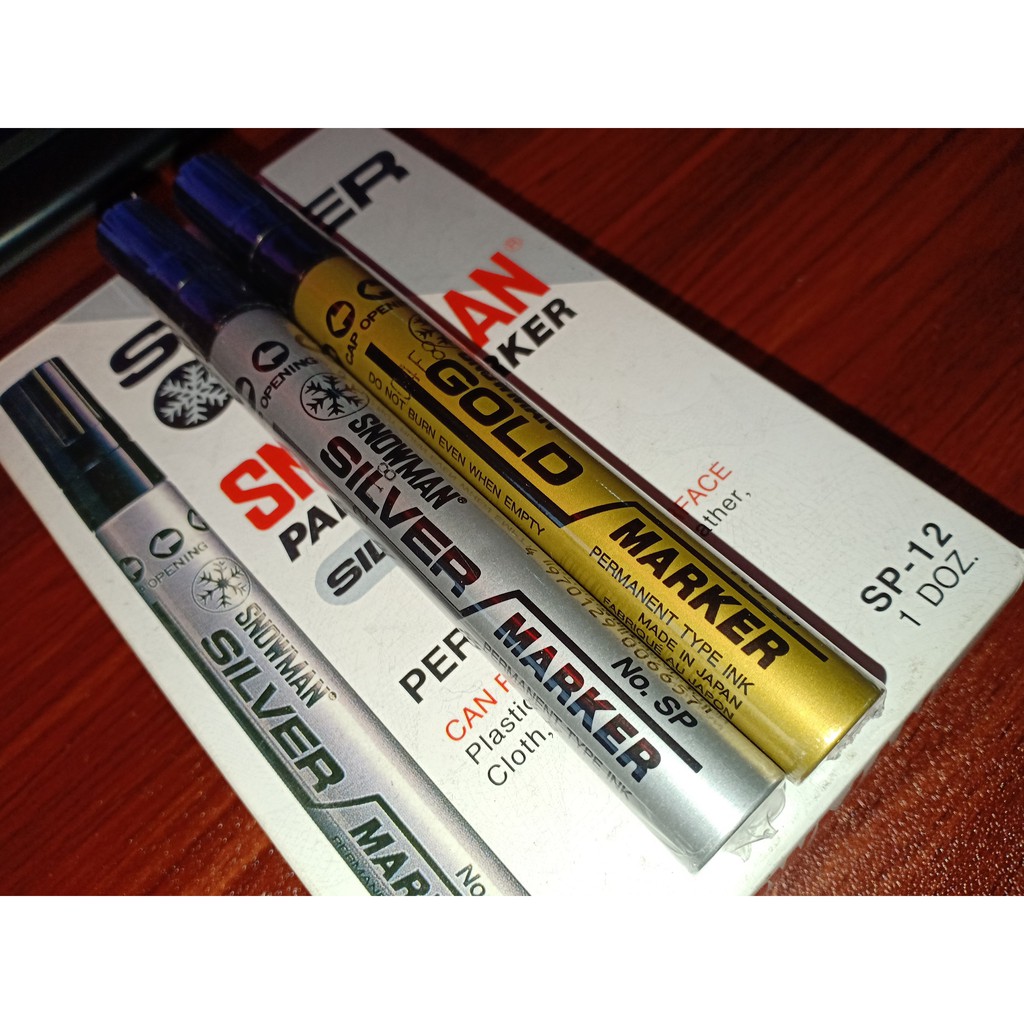 

SPIDOL SNOWMAN MARKER SILVER / GOLD (EMAS) BESAR / PAINT MARKER