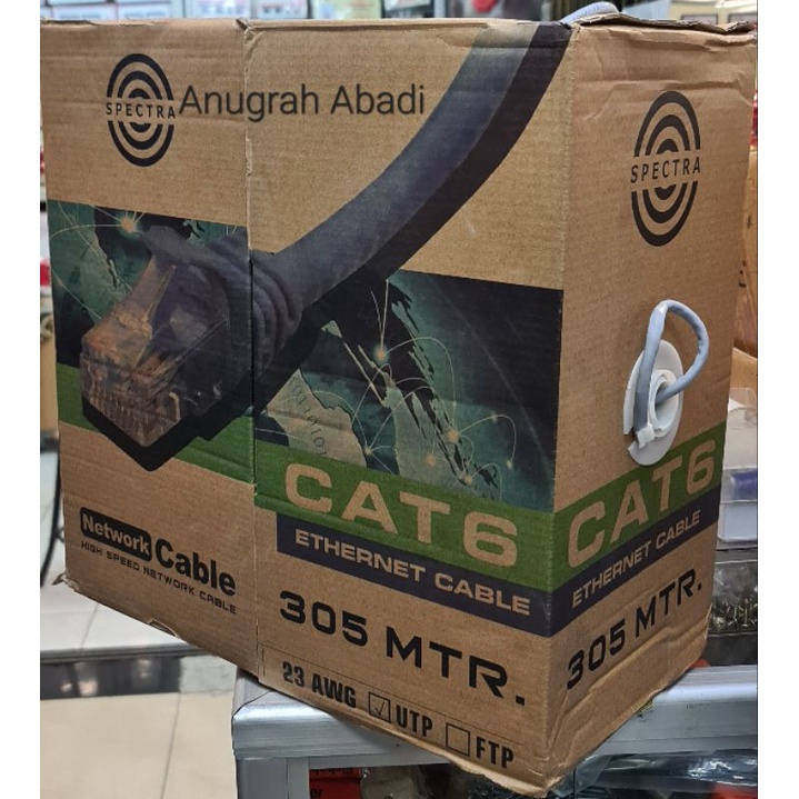 Kabel data LAN UTP Spectra cat6 cat 6 abu indoor