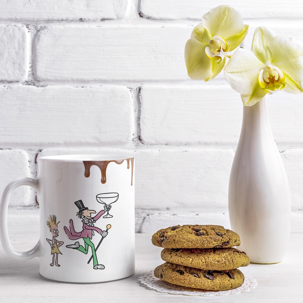 Sleekgeek Collectibles Gelas Mug Gambar Willy Wonka & Oompa Loompa Beyond Chocolate Cave