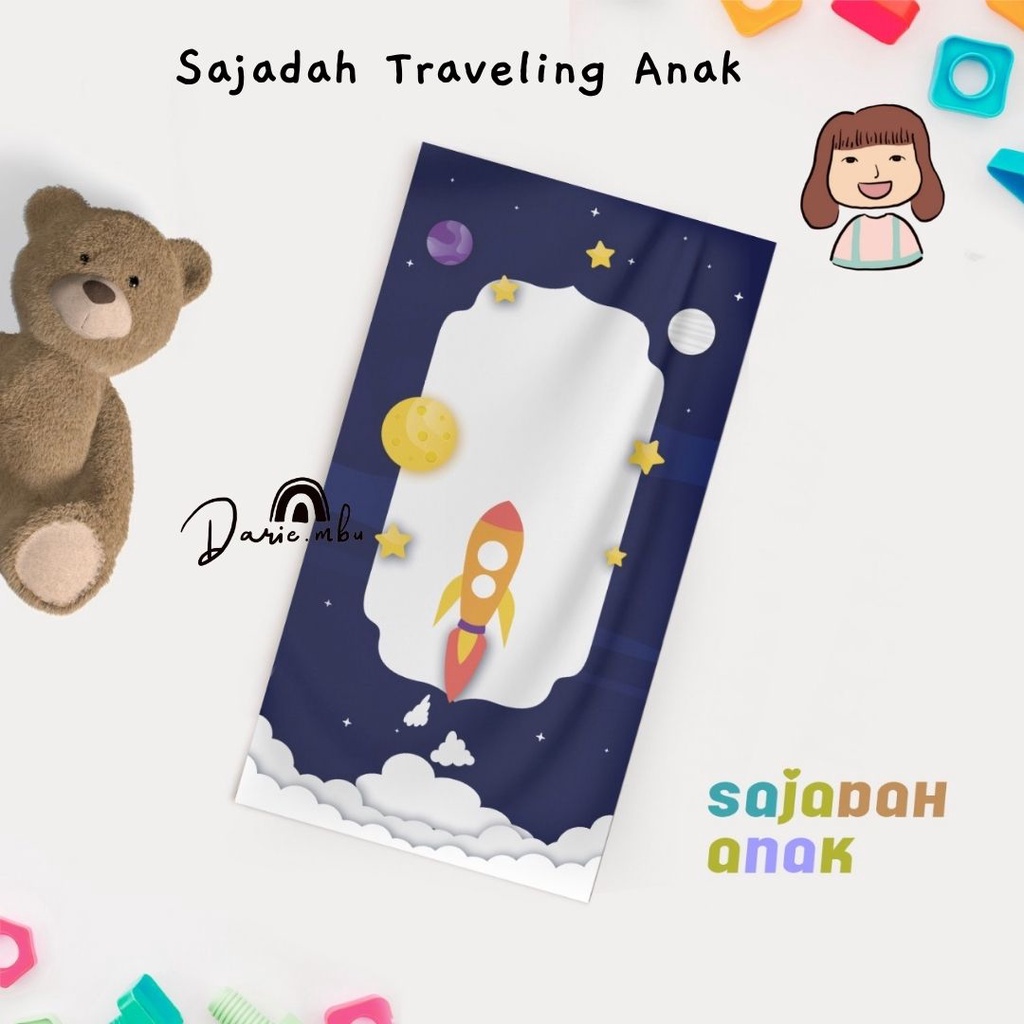 Sajadah Travel Anak Full Printing Kanvas Motif High Quality