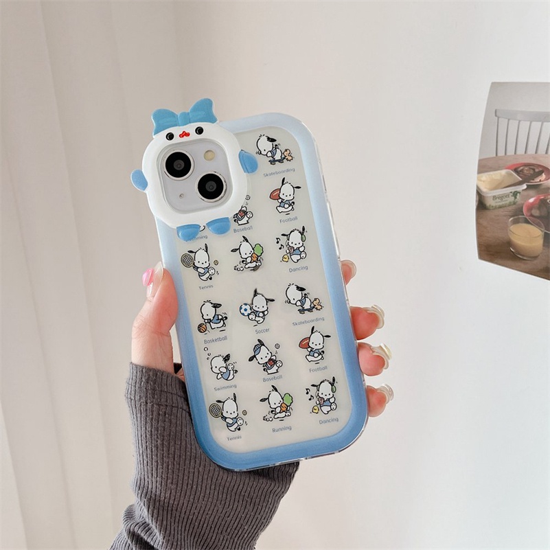 Soft Case Silikon Transparan Motif Kartun 3D Untuk iPhone 14 13 12 11 Pro Max X Xr Xs Max 7 8 6 6s Plus SE 2020