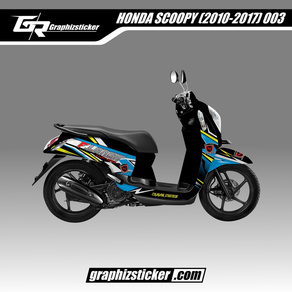 DECAL STICKER MOTOR HONDA SCOOPY STRIPING BIRU