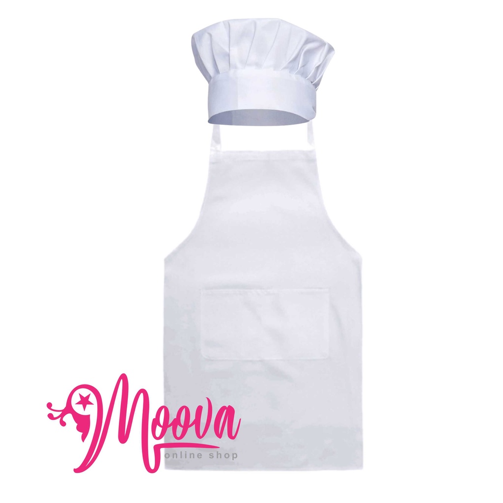 Apron/Celemek 1 Set Topi Chef Dewasa