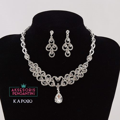 [BISA COD] NECKLACE WEDDING ANTING SET AKSESORIS KALUNG PESTA KAP020