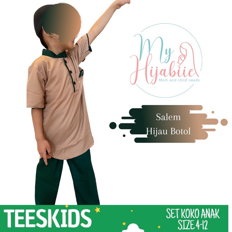 Koko Teeskids Anak Laki Laki Kurta - Baju  Muslim Lakilaki Tees Kids 4 6 8 10 12 Tahun Murah