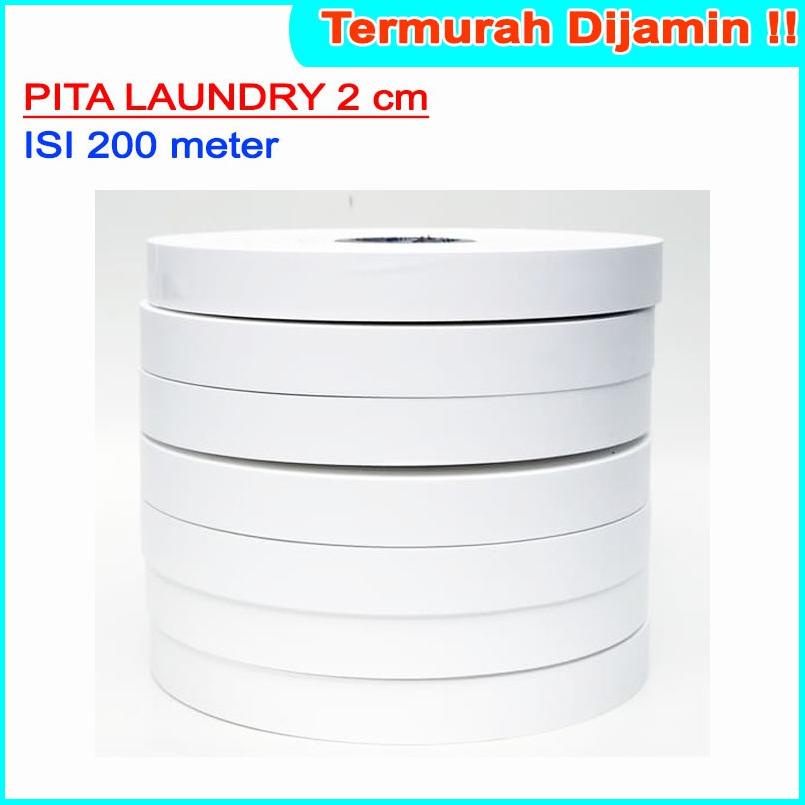 

✮Best PITA LAUNDRY TAFFETA LABEL PENANDA ROLL KAIN KERTAS 20 mm 2 cm 200 meter 40