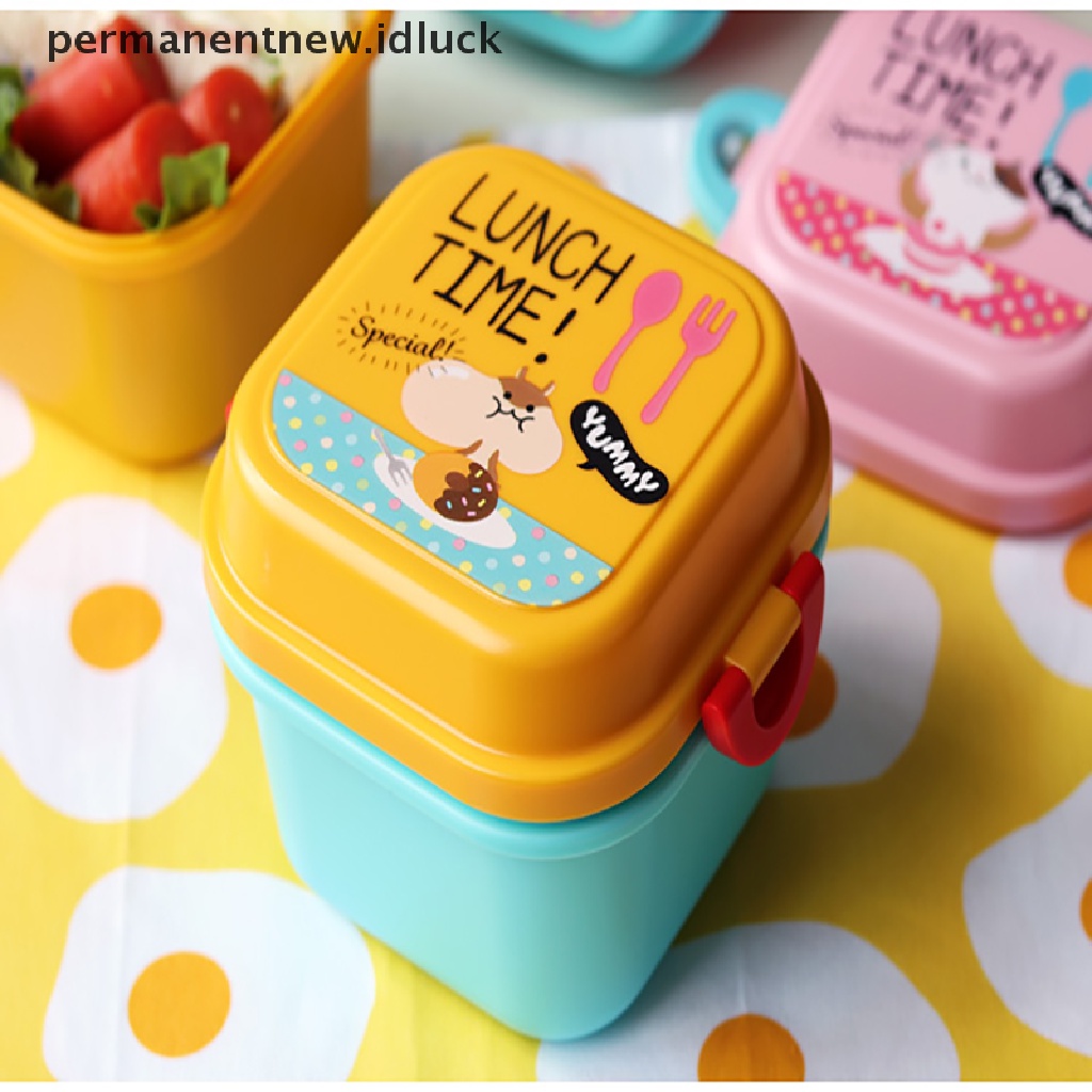 Kotak Makan Siang Bento Bahan Plastik Motif Kartun Untuk Microwave Oven
