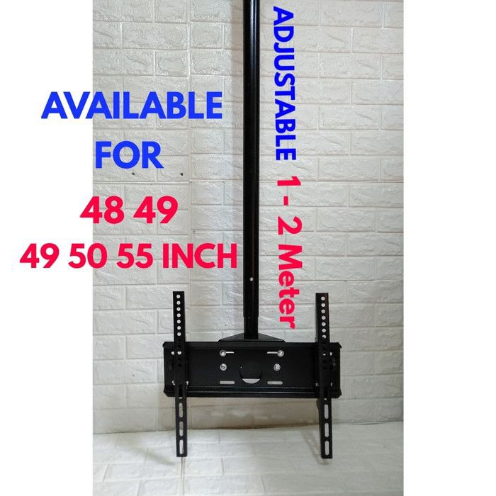 BRACKET TV PLAFON 55 50 49 48 43 INCH ADJUSTABLE PANJANG 2 METER