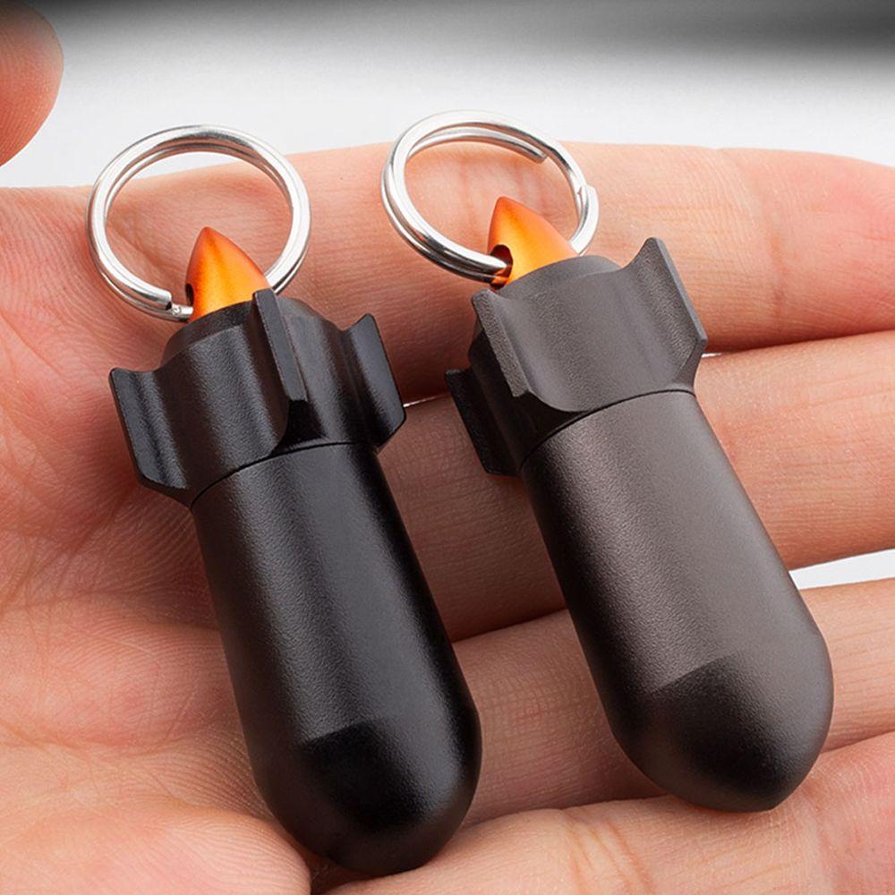 Agustina Aluminium Pill Case Mini Tahan Air Wadah Tablet Vitamin Outdoor Organizer Obat Tempat Gantungan Kunci