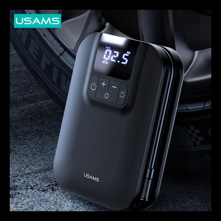 Promo Usams Zb215 Mini Car Air Pump Portable 5000Mah Pompa Angin Ban Mobil
