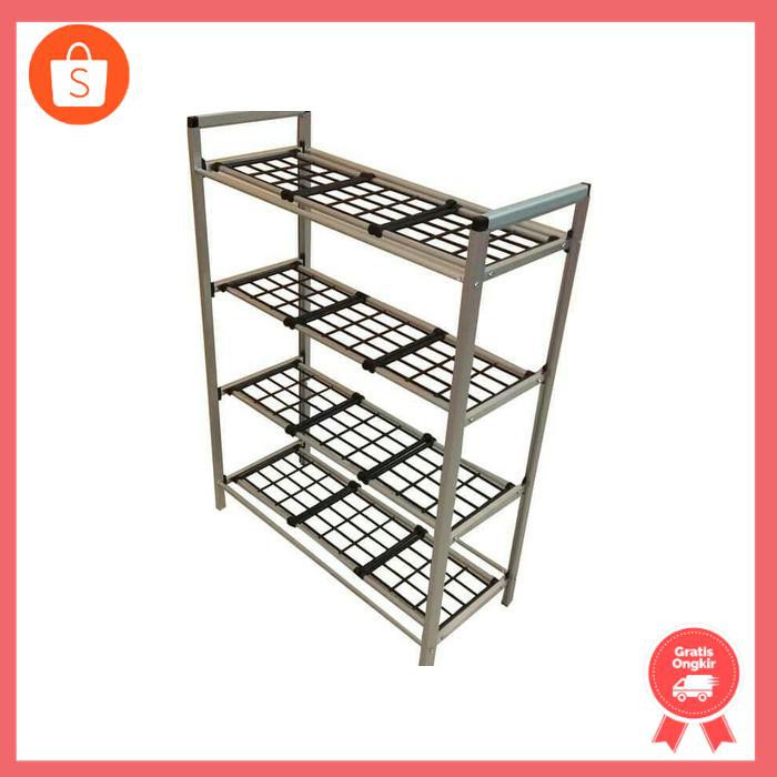 Rak Sepatu Aluminium Susun 4
