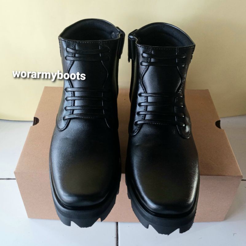 Sepatu PDH Dinas Terbaru PDH Radial Kulit Sapi dob  size 39 sampai 47 by Wor Army Boots