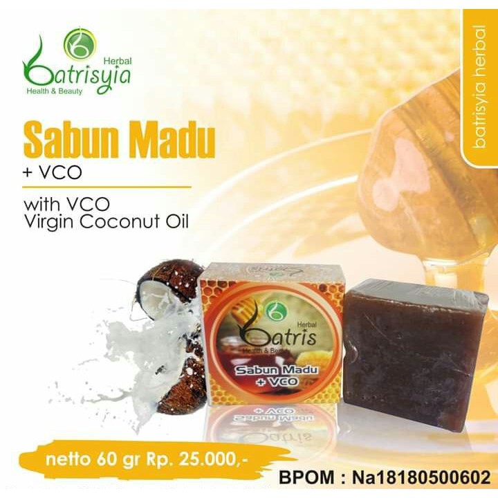 Sabun VCO Madu Batrisyia Herbal, Pembersih Wajah untuk Kulit Kering