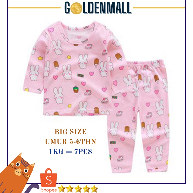 GM116 Baju Anak (2) UKURAN BESAR Lengan Panjang Piyama Anak Murah